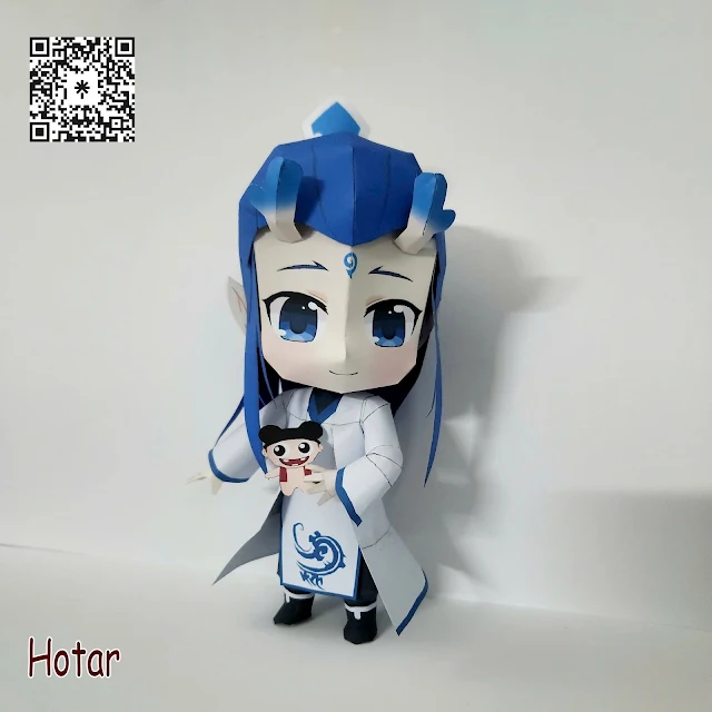 Ao Bing Free Papercraft Chibi