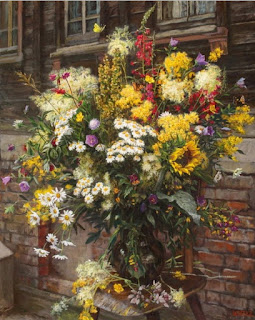 Pintura Hiperrealista Jarrones Flores