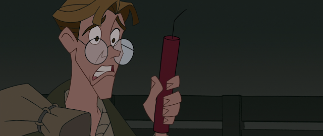 Milo Thatch Holding a Stick of Dynamite Atlantis The Lost Empire