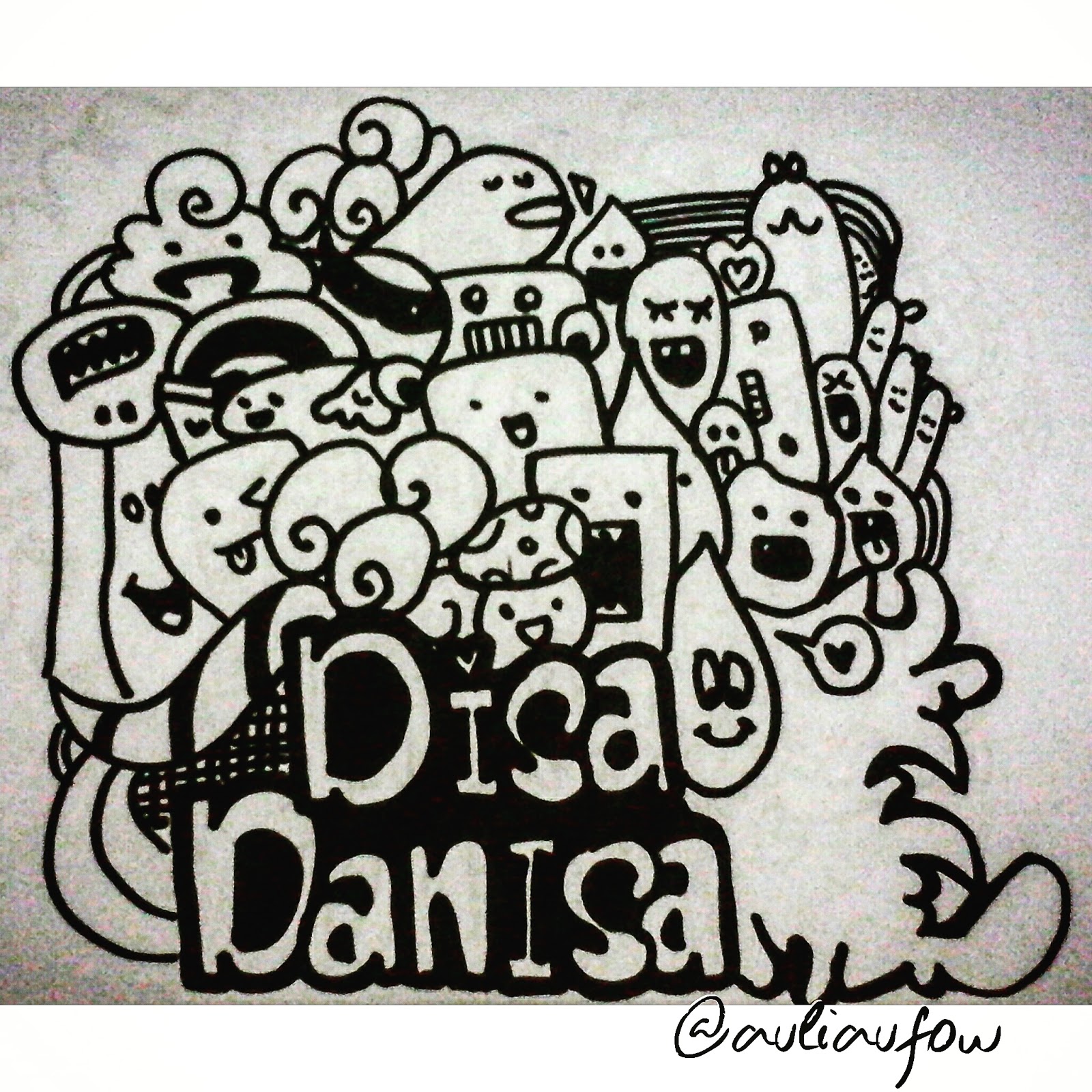 Gambar 7 Membuat Doodle Art Huruf Simpel Contoh Gambar Dua Nama Di