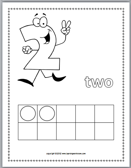 Each page includes the number, the number word, and ten frame . title=