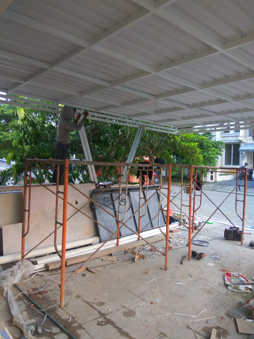 Pemasangan Kanopi Alderon BSD Tangerang Bengkel Las 