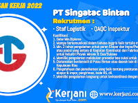 Lowongan Kerja Terbaru PT Singatac Bintan Desember 2022