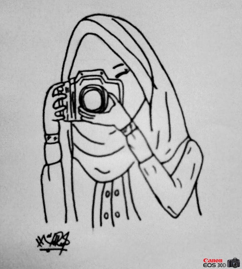 Inspirasi Foto Kartun Muslimah Membawa Kamera