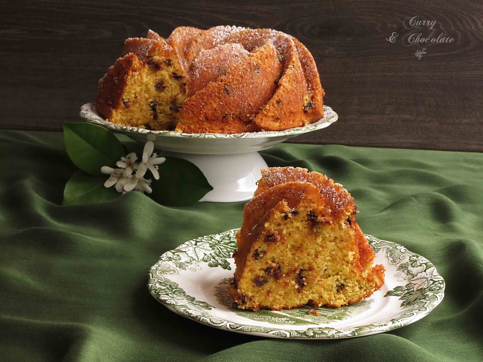 Bizcocho de mandarinas frescas y pepitas de chocolate XL - Fresh Tangerine Budnt Cake with chocolate chips