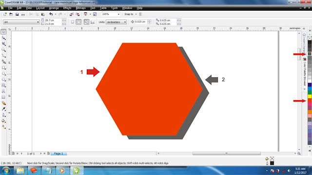 tutorial coreldraw , cara membuat logo telkomsel, telkomsel coreldraw