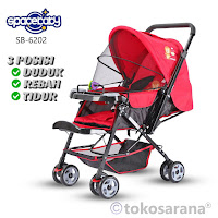 Kereta Dorong Bayi Spacebaby SB6202 New Born-3 Tahun Duduk Rebah Tidur Hadap Depan / Orang Tua Baby Stroller
