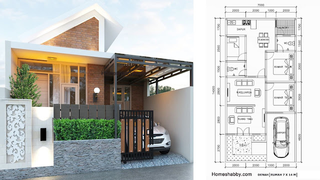 Desain dan Denah Rumah Minimalis Modern dengan Ukuran 7 x 