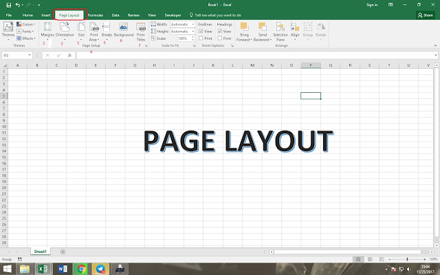 Mengatur kertas excel 2016