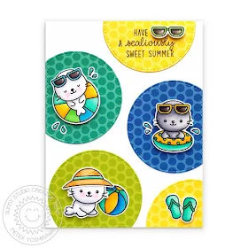 Sunny Studio Blog: Summer Seal Polka-dot Card (using Sealiously Sweet Stamps, Stitched Semi-Circle Dies, Polka-dot Parade Paper)