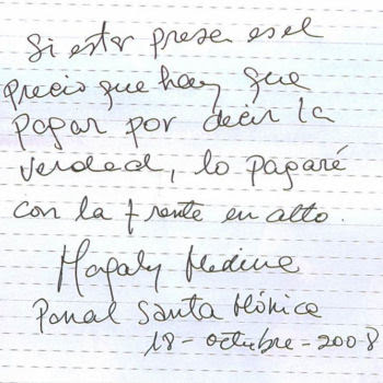 Carta desde prisión