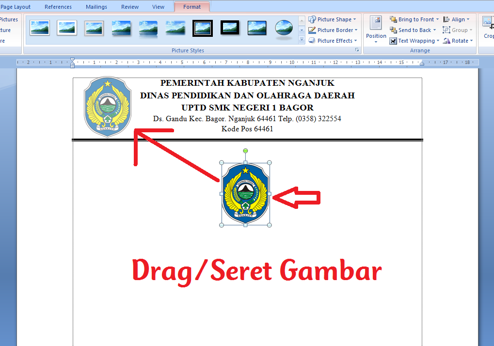  Cara  Membuat  Logo  di  Samping Alamat KOP Surat MS  Word  