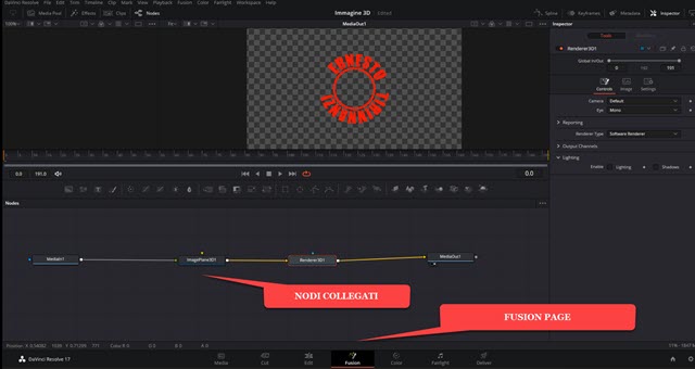 fusion page in davinci resolve