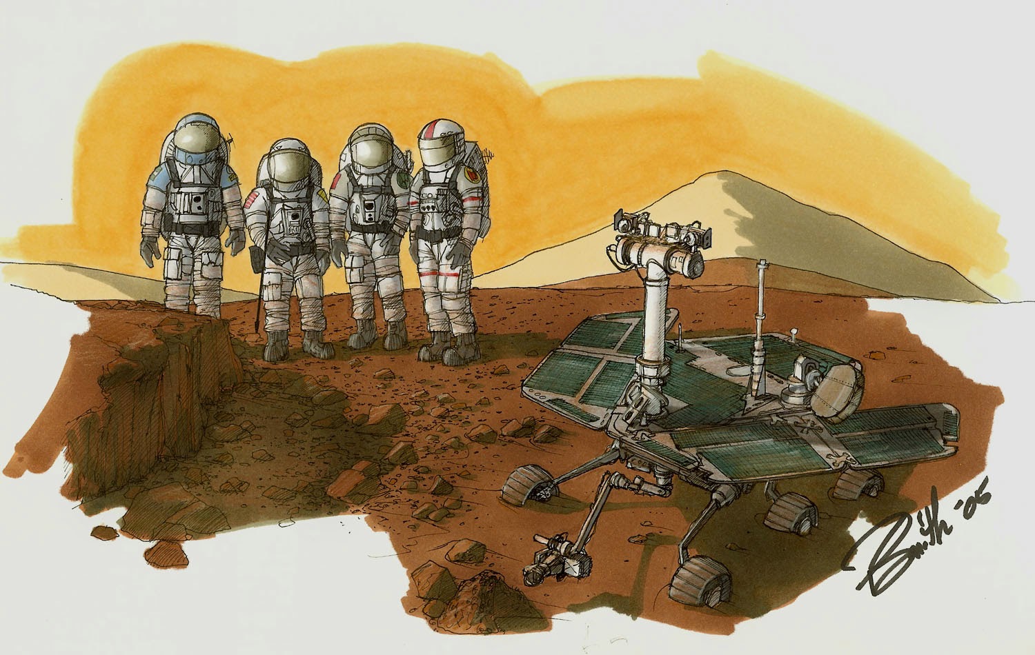 Spirit Mars rover by Phil Smith