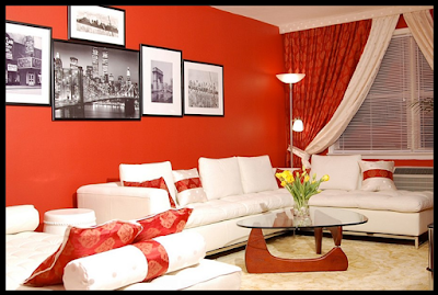Modern Living Room Red Colors