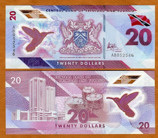 TAT6 TRINIDAD AND TOBAGO 20 DOLLARS POLYMER ISSUE UNC 2020 (P-W63)