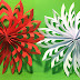 How to make 3D snowflake paper decoration | DIY origami paper design tutorials