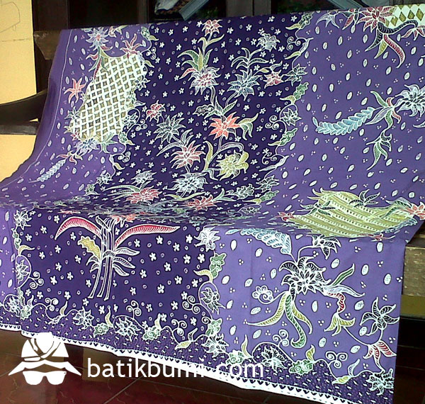 Kain Batik TULIS motif Buketan Ungu