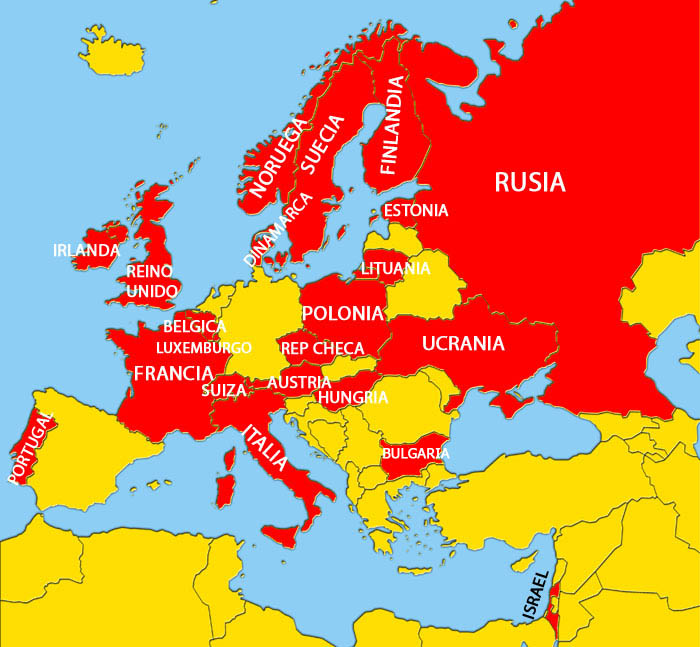 paises de europa. Mapa de la Europa Homeschooler