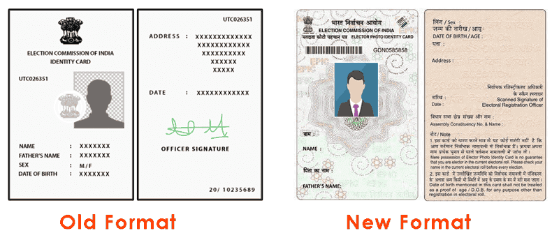 Format of Voter ID Card, Voter ID Card Sample