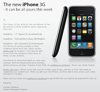 iPhone 3G Available from the First Minutes of July 11 in New Zealand