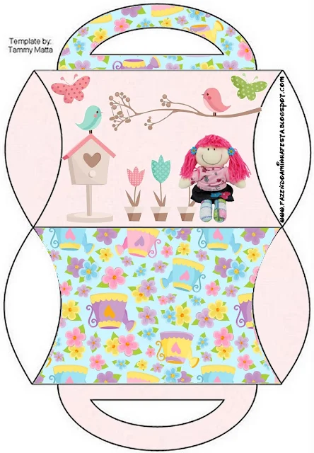 Cloth Dolls Free Printable Pillow Box,