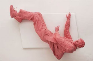 gum sculpture falling man