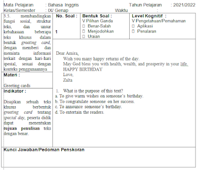 US, UM, Usek, Bahasa Inggris, SMP, MTs, Tahun 2022, Almusto