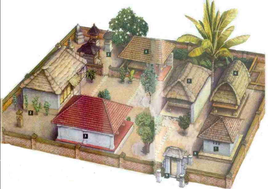 TRADISIONAL Denah  dan Desain Rumah  Adat Bali 
