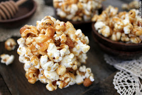 Orange Honey Caramel Corn recipe from cherryteacakes.com