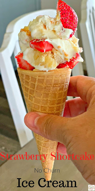 No Churn Strawberry Shortcake Homemade Ice Cream Recipe