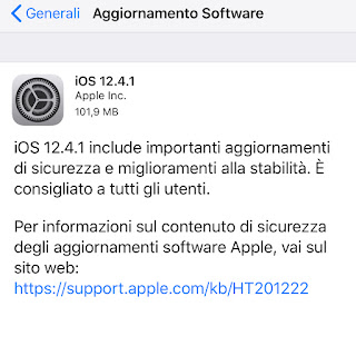 Apple rilascia iOS 12.4.1