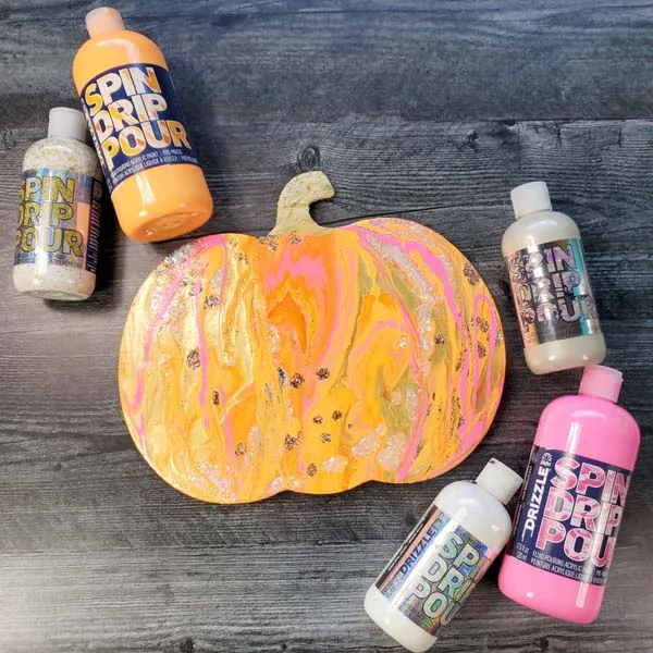 Drizzle Paint Pour Pumpkin