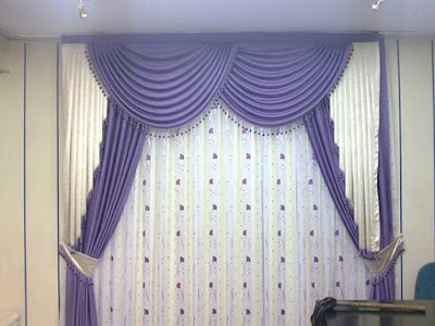 classy style purple and white curtains