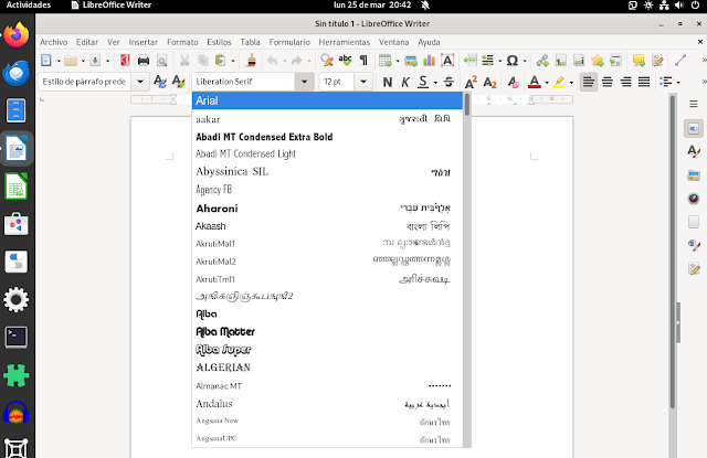 Pantallazo de LibreOffice