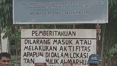 Diduga Serebot Tanah Warga, PTPN 1 Karang Inoeng Ingkar Janji Ganti Rugi 