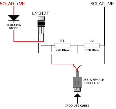 Solar iPod Charger Schematic