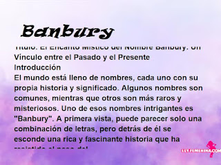 significado del nombre Banbury