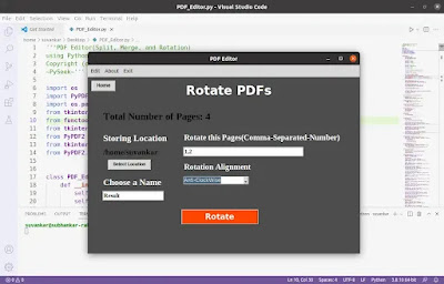 rotate operation of the python pdf editor - PySeek