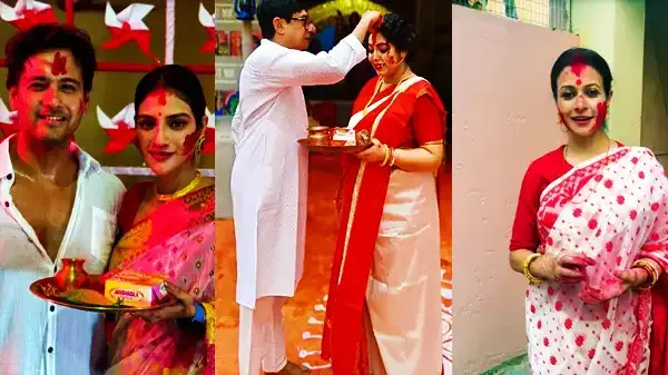 টলিউড তারকারা সিঁদুর খেলে, উৎসবের মধ্যে নারী সবলীকরণ