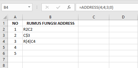 Fungsi ADDRESS: Kegunaan, Contoh, dan Langkah-Langkahnya di Excel