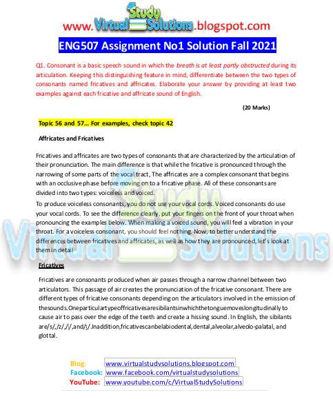 ENG507 Assignment 1 Solution Preview Fall 2021