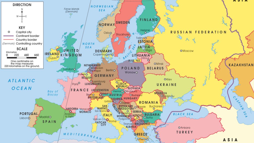 Europe Countries Map Spain