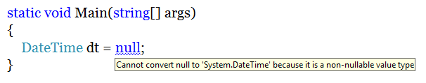 assign null value to DateTime
