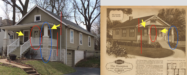 Sears Hampton model at 2611 Rockford Avenue Brentwood MO compared to catalog image