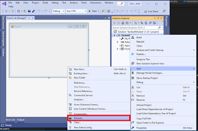 Cara menambahkan Modul dan class pada VB.Net menggunakan visual studio