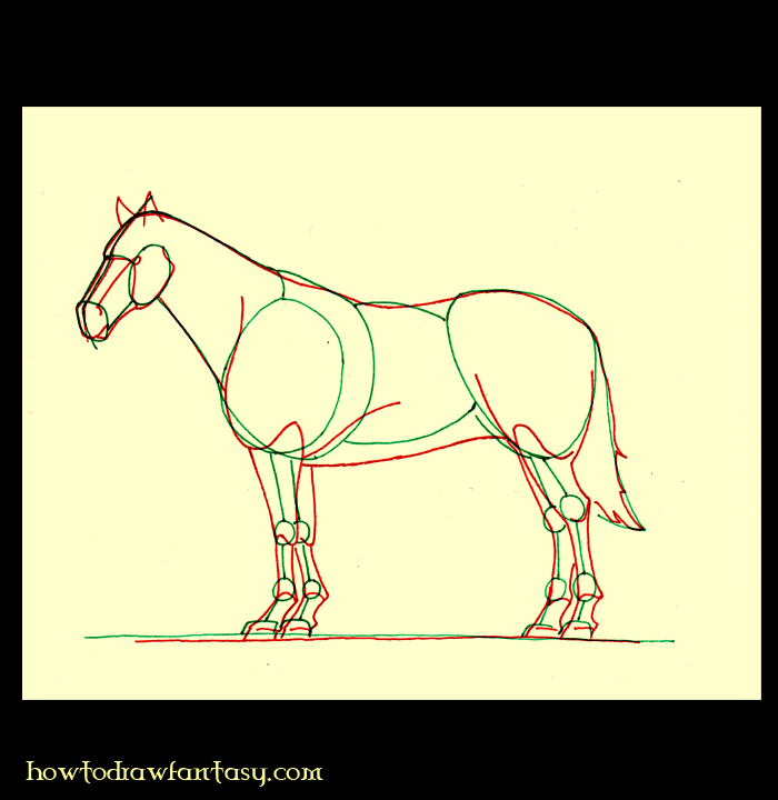 How to draw a horse step 2