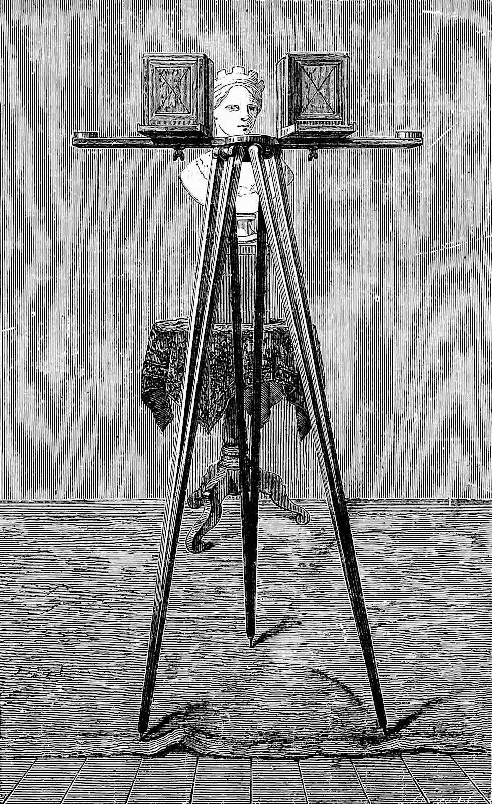 1867 stereoscopic photography, an illustration of the cameras