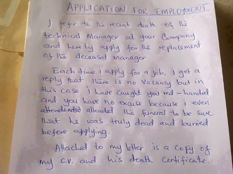Funny Employment Letter -- Facebook Comment Images