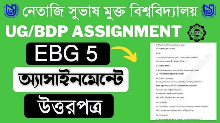 EBG 5 ASSIGNMENT ANSWER KEY || NSOU UG BDP ASSIGNMENT ANSWER 